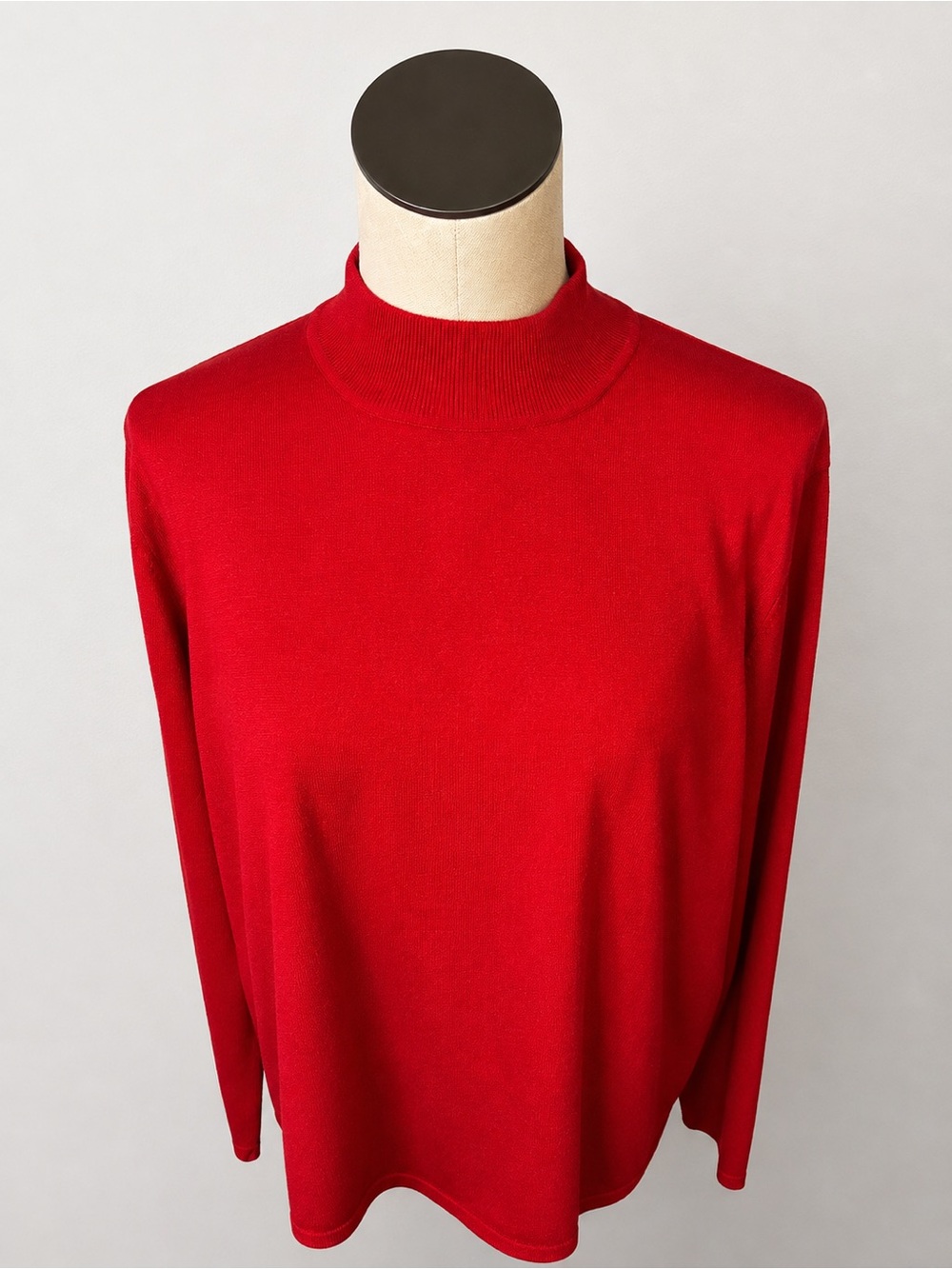 Vintage Pendleton Silk Blend Knit Mock Neck Pullover Sweater Red Plus Size 3X